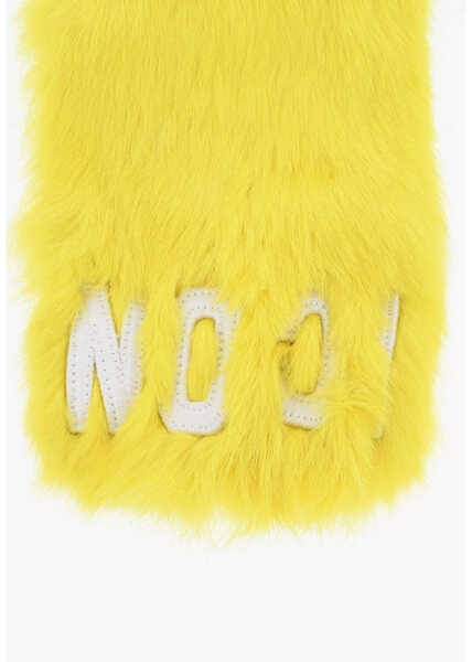 Esarfe DSQUARED2 Icon Solid Color Real Fur Scarf Yellow Femei (BM 18605356) 2