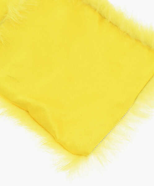 Esarfe DSQUARED2 Icon Solid Color Real Fur Scarf Yellow Femei (BM 18605356) 3