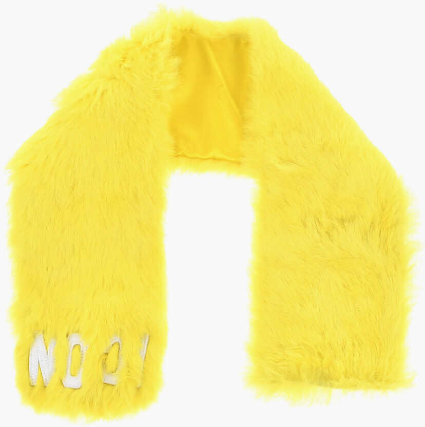 Esarfe DSQUARED2 Icon Solid Color Real Fur Scarf Yellow Femei (BM 18605356) 1