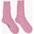 DSQUARED2 Solid Color Ribbed Mid-Crew Socks Pink
