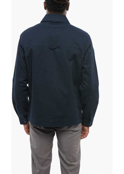 Camasi casual Woolrich Solid Color Utility Overshirt Blue Barbati (BM 18605371) 2