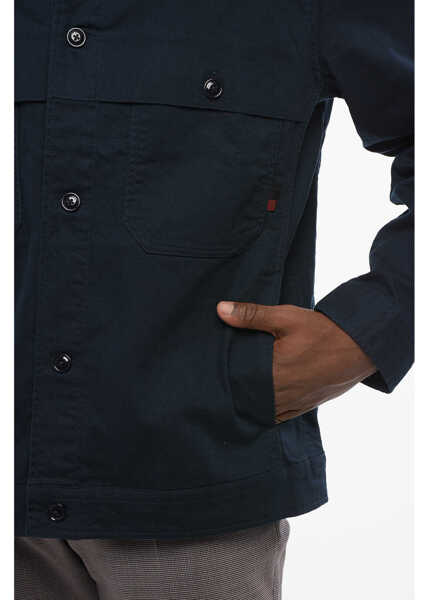 Camasi casual Woolrich Solid Color Utility Overshirt Blue Barbati (BM 18605371) 3