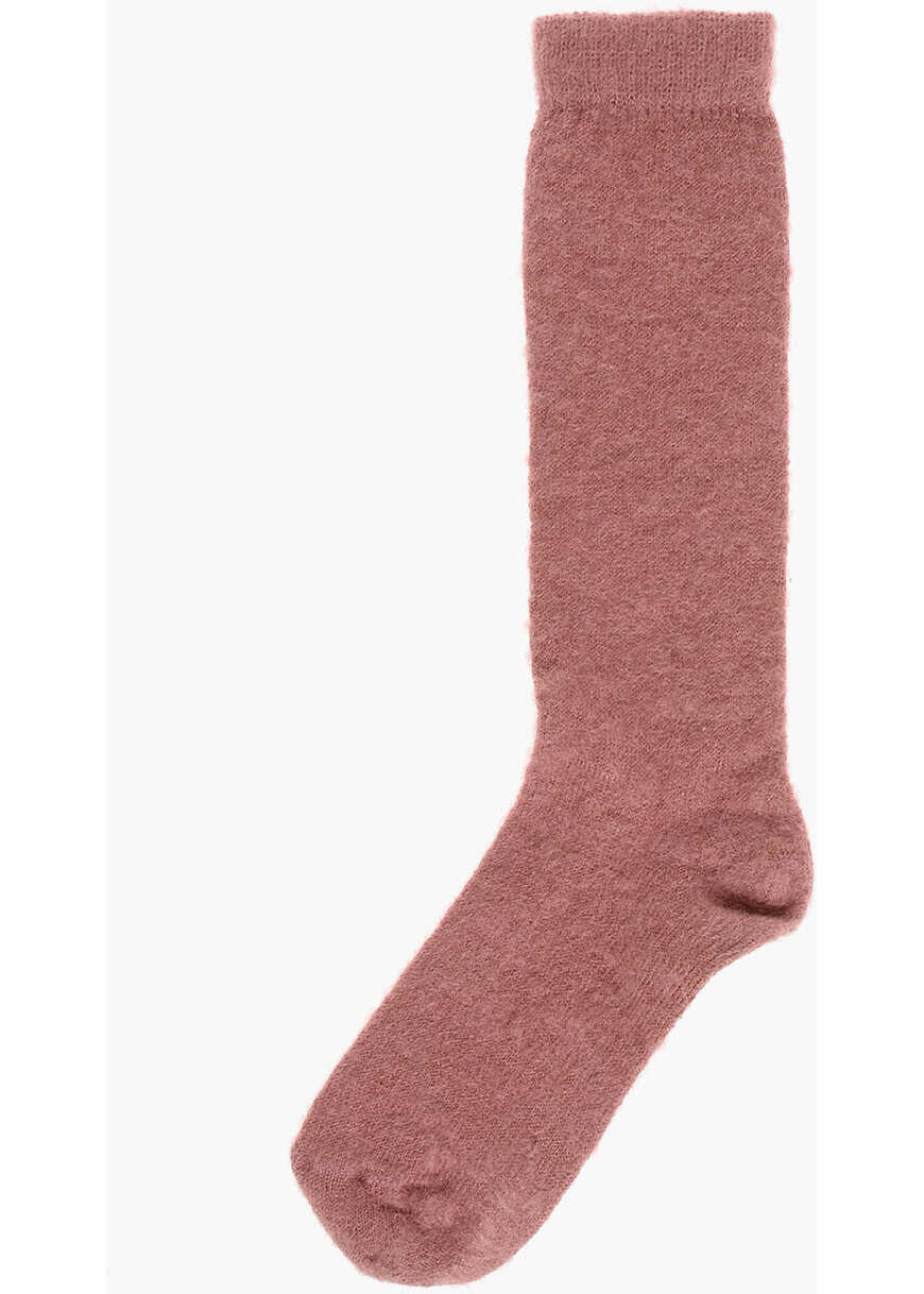 Sosete DSQUARED2 Solid Color Wool Blend Long Socks Pink Barbati (BM 18605374) 3