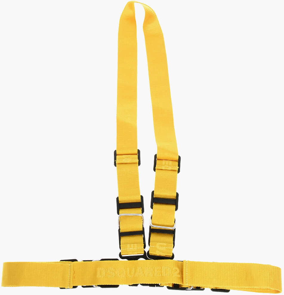 Curele DSQUARED2 Logoed Fabric Tape Harness Belt Yellow Barbati (BM 18605377) 3