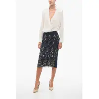 Imbracaminte Dama pagina 402 - Fuste lungi Elisabetta Franchi Lace Longuette With Embroidery And Rhinestones Blue Femei (BM 18605404) - B-mall.ro