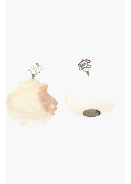 Cercei DSQUARED2 Oversized Shell Earrings White Femei (BM 18605413) 3