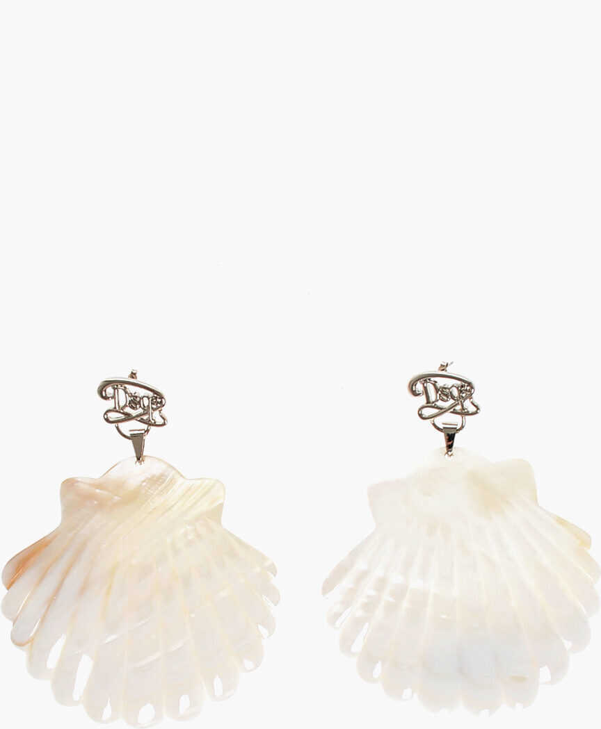 Cercei DSQUARED2 Oversized Shell Earrings White Femei (BM 18605413) 1