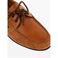 Pantofi de navigatie pentru Barbati - Pantofi de navigatie CORNELIANI Solid Color Leather Boat Deck Shoes Brown Barbati (BM 18605416) - B-mall.ro