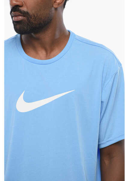 Tricouri Nike Swim Solid Color Dri-Fit Crew-Neck T-Shirt With Printed Logo Blue Barbati (BM 18605443) 3