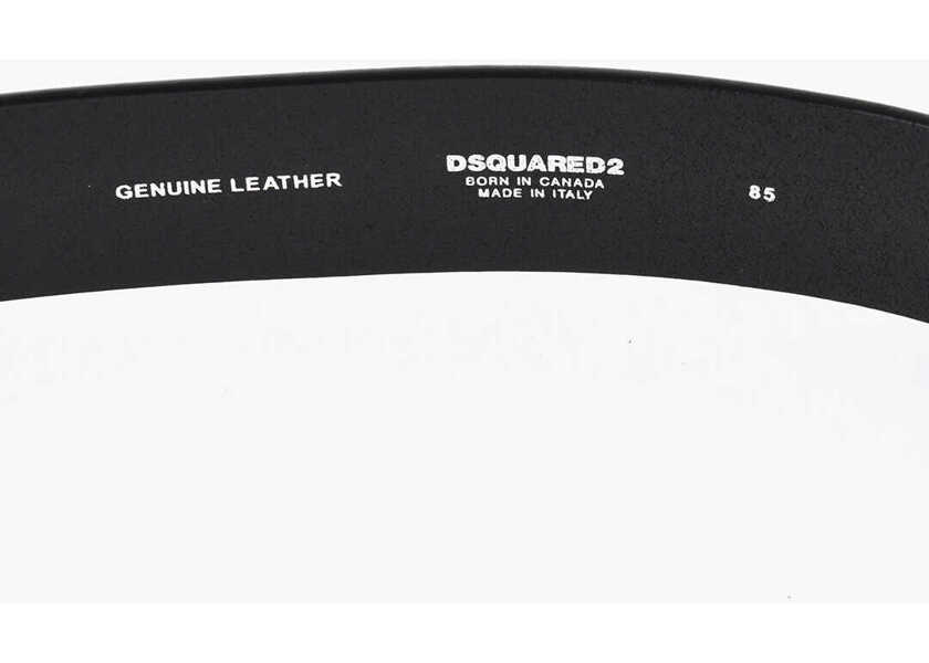 Curele DSQUARED2 Leather Belt With Rhinestone Buckle 40Mm Black Femei (BM 18605449) 3
