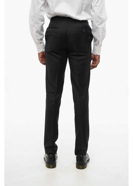 Pantaloni eleganti CORNELIANI Trend Virgin Wool Pants With Flush Pockets Black Barbati (BM 18605452) 2