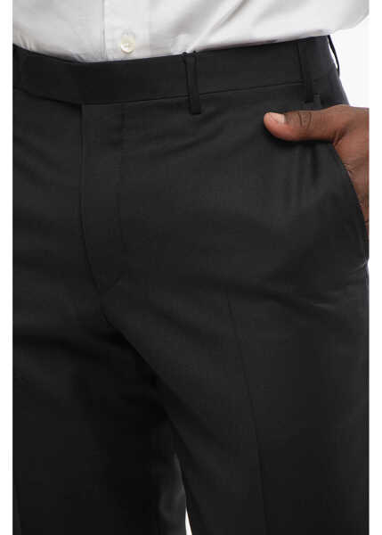 Pantaloni eleganti CORNELIANI Trend Virgin Wool Pants With Flush Pockets Black Barbati (BM 18605452) 3