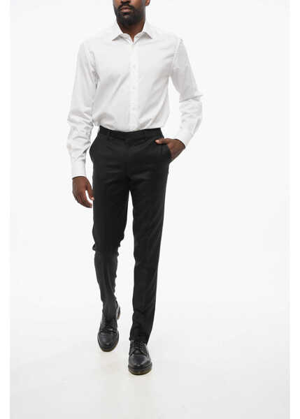 Pantaloni eleganti CORNELIANI Trend Virgin Wool Pants With Flush Pockets Black Barbati (BM 18605452) 4