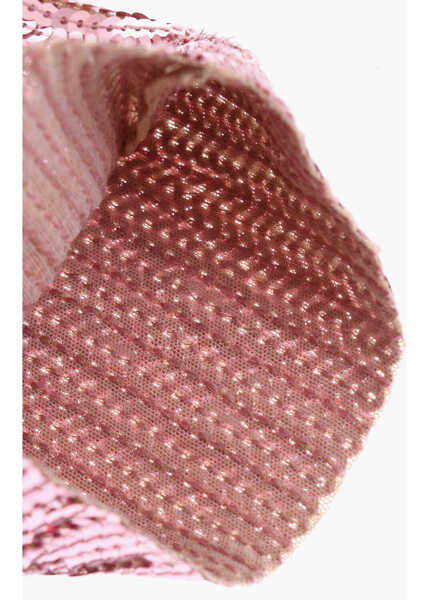 Manusi DSQUARED2 Solid Color Sequined Muffs Pink Femei (BM 18605515) 3