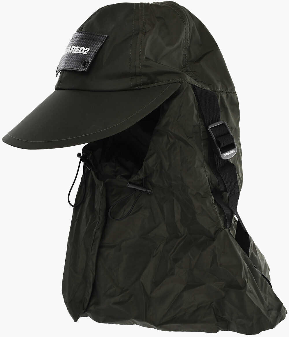 Caciuli DSQUARED2 Nylon Sahara Hat With Logo Patch Green Barbati (BM 18605530) 2