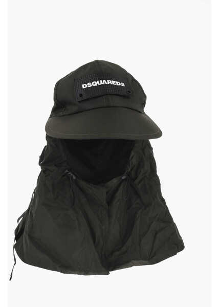 Caciuli DSQUARED2 Nylon Sahara Hat With Logo Patch Green Barbati (BM 18605530) 1