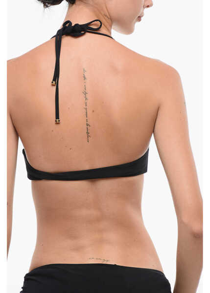 Sutiene Cline Solid Color Triomphe Bikini Top With Golden Detail Black Femei (BM 18605560) 2