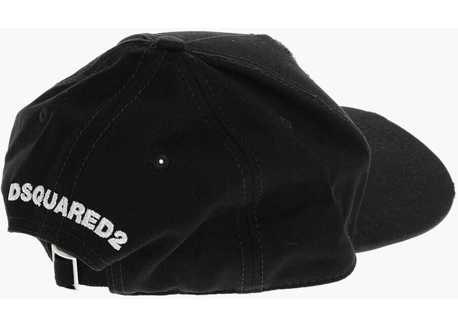 Caciuli DSQUARED2 Solid Colour Cap With Rhinestone And Beaded Detail Black Femei (BM 18605569) 2
