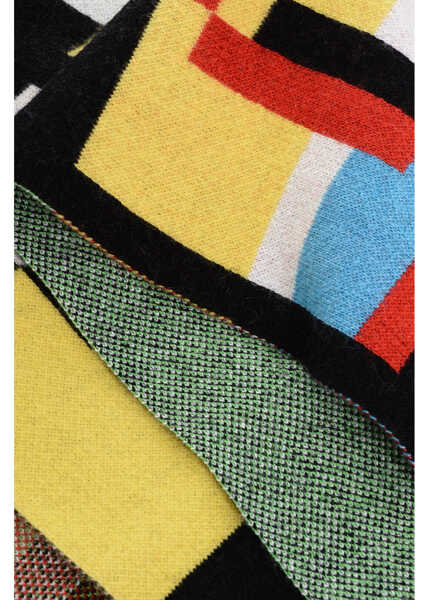 Esarfe DSQUARED2 Embroidered Wool Blend Scarf With Fringes Multicolor Barbati (BM 18605578) 2