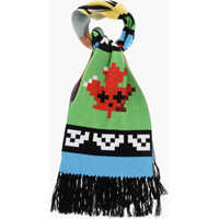 Esarfe Embroidered Wool Blend Scarf With Fringes Barbati