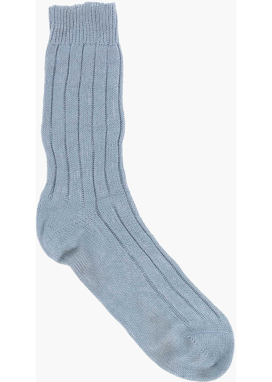 Sosete DSQUARED2 Solid Color Linen Long Socks Light Blue Barbati (BM 18605581) 1