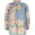 ZIMMERMANN Cascadian Blouse with puff sleeves TEAL BLUE BOTANICAL FLORAL