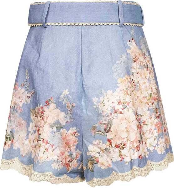 Pantaloni scurti ZIMMERMANN Cascadian Shorts TEAL BLUE BOTANICAL FLORAL Femei (BM 18605746) 2