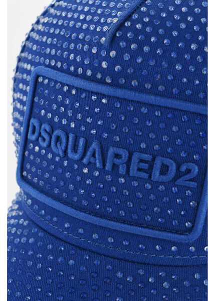 Caciuli DSQUARED2 Rhinestone Cap With Tone On Tone Logo Blue Femei (BM 18605869) 2