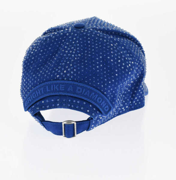 Caciuli DSQUARED2 Rhinestone Cap With Tone On Tone Logo Blue Femei (BM 18605869) 3
