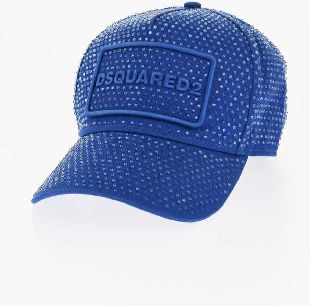 Caciuli DSQUARED2 Rhinestone Cap With Tone On Tone Logo Blue Femei (BM 18605869) 1