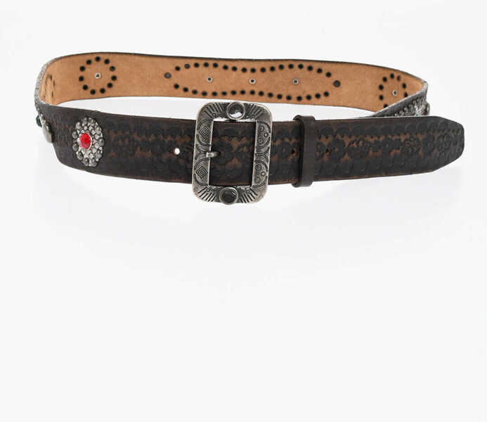 Curele DSQUARED2 Leather Belt With Jewels 40Mm Multicolor Barbati (BM 18605872) 2