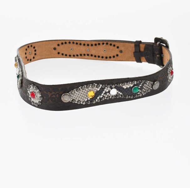 Curele DSQUARED2 Leather Belt With Jewels 40Mm Multicolor Barbati (BM 18605872) 3