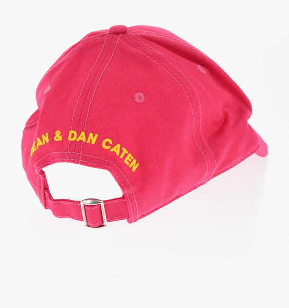 Caciuli DSQUARED2 Cotton Gabardine Cap With Terry Monogram Pink Femei (BM 18605878) 3