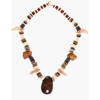 Coliere Multicolor Necklace With Maxi Rock Pendant Femei