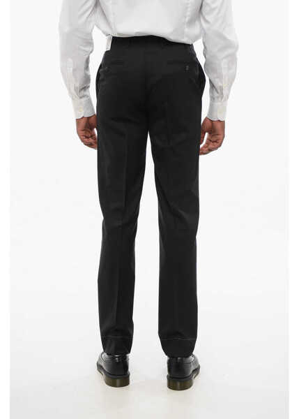 Pantaloni eleganti CORNELIANI Virgin Wool Mantua Pants With Concealed Closure Black Barbati (BM 18605893) 2