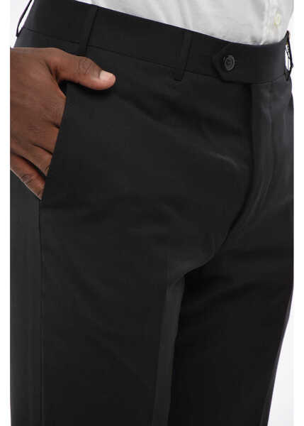 Pantaloni eleganti CORNELIANI Virgin Wool Mantua Pants With Concealed Closure Black Barbati (BM 18605893) 3