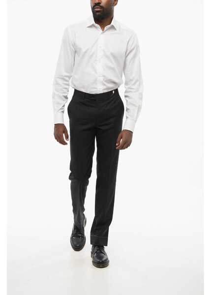 Pantaloni eleganti CORNELIANI Virgin Wool Mantua Pants With Concealed Closure Black Barbati (BM 18605893) 4