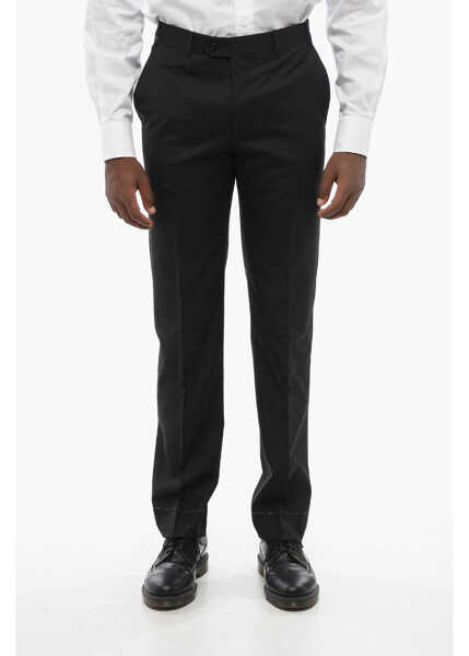 Pantaloni eleganti CORNELIANI Virgin Wool Mantua Pants With Concealed Closure Black Barbati (BM 18605893) 1