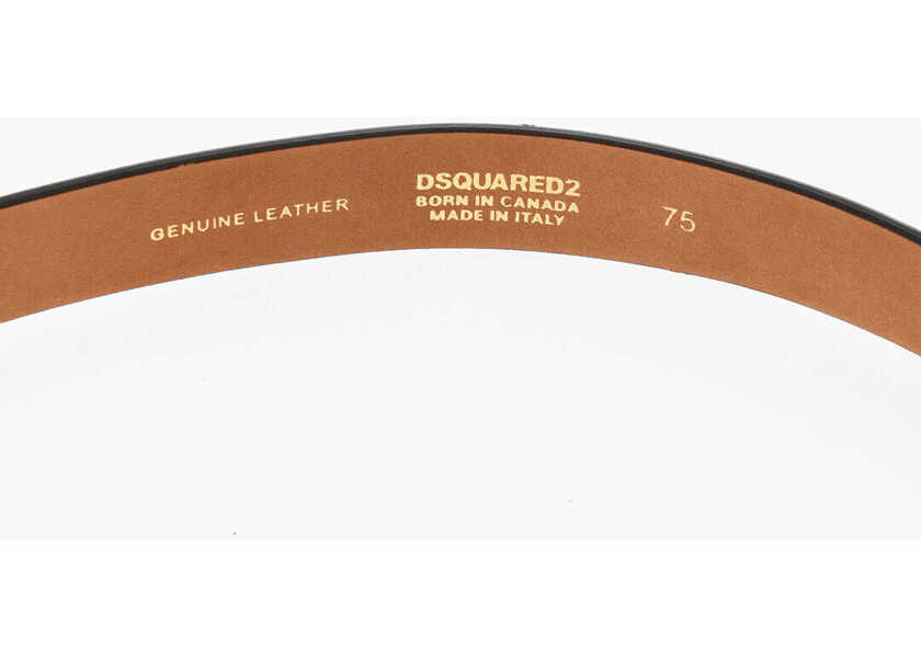 Curele DSQUARED2 Solid Color Leather Belt With Golden-Effect Buckle 30Mm Brown Femei (BM 18605902) 3