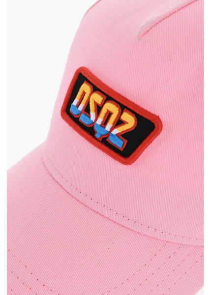Caciuli DSQUARED2 Vintage Effect Cotton Cap With Patch Pink Femei (BM 18605908) 2