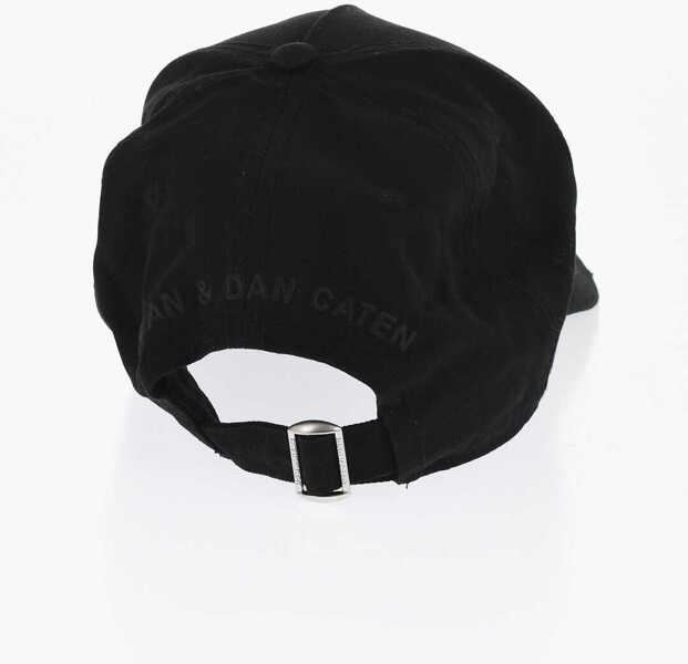 Caciuli DSQUARED2 Cotton Cap With Golden Effect Logo Black Femei (BM 18605917) 3