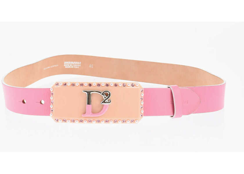 Curele DSQUARED2 Leather Maxi Belt With Metal Buckle 40Mm Pink Femei (BM 18605926) 2