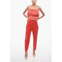 Bluze Elisabetta Franchi Dama - Bluze Elisabetta Franchi Fringed Bodice Top Orange Femei (BM 18605938) - B-mall.ro