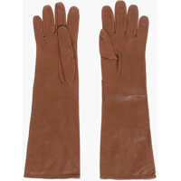 Manusi Dama - Manusi DSQUARED2 Solid Color Leather Opera Gloves Brown Femei (BM 18605944) - B-mall.ro