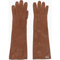 Manusi Solid Color Leather Opera Gloves Femei