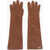 DSQUARED2 Solid Color Leather Opera Gloves Brown