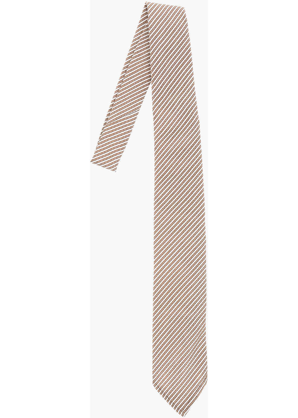 Cravate DSQUARED2 Regimetal Striped Silk Tie Beige Barbati (BM 18605947) 1