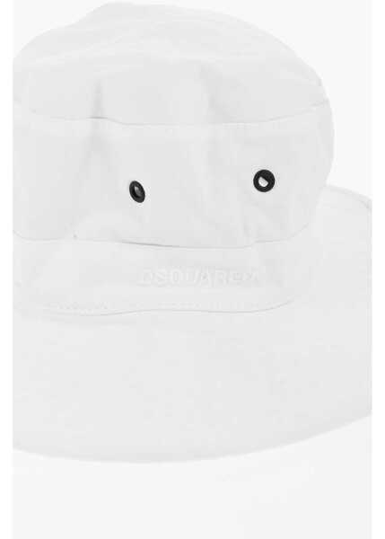 Caciuli DSQUARED2 Solid Color Cotton Bucket Hat White Barbati (BM 18605962) 2