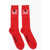 DSQUARED2 Solid Color Ribbed I Love Bisexy Mid-Crew Socks Red