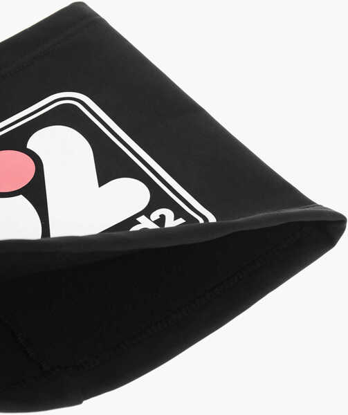 Fulare DSQUARED2 Nylon Blend Snood With Logo Print Black Barbati (BM 18605983) 4